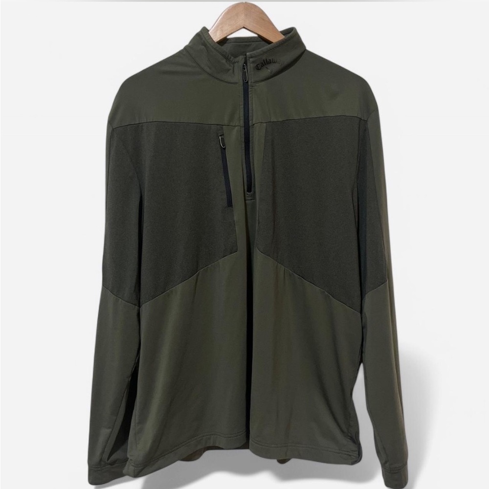 Men's Callaway Size Large Golf Jacket - Olive Green & Black